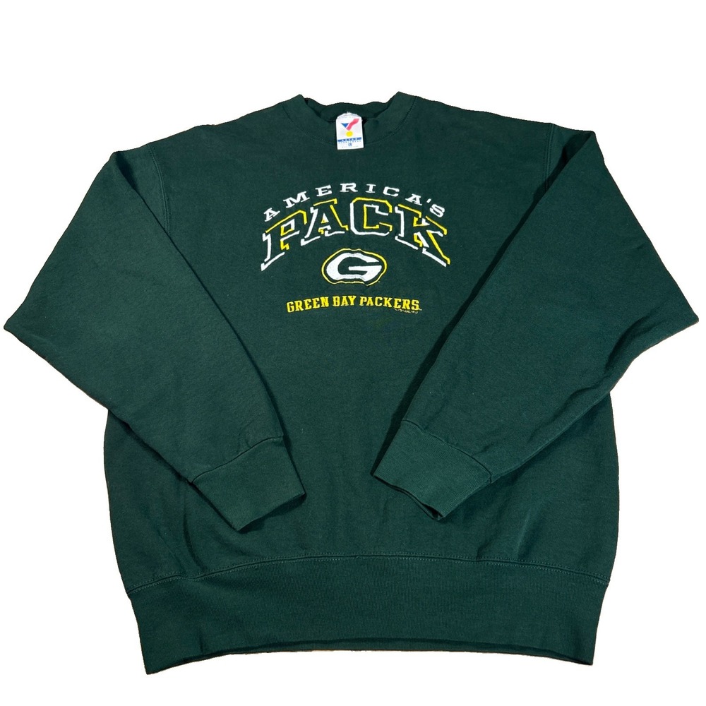 Vintage Green Bay Packers Sweatshirt Men's L Green Artex Pullover 90s USA